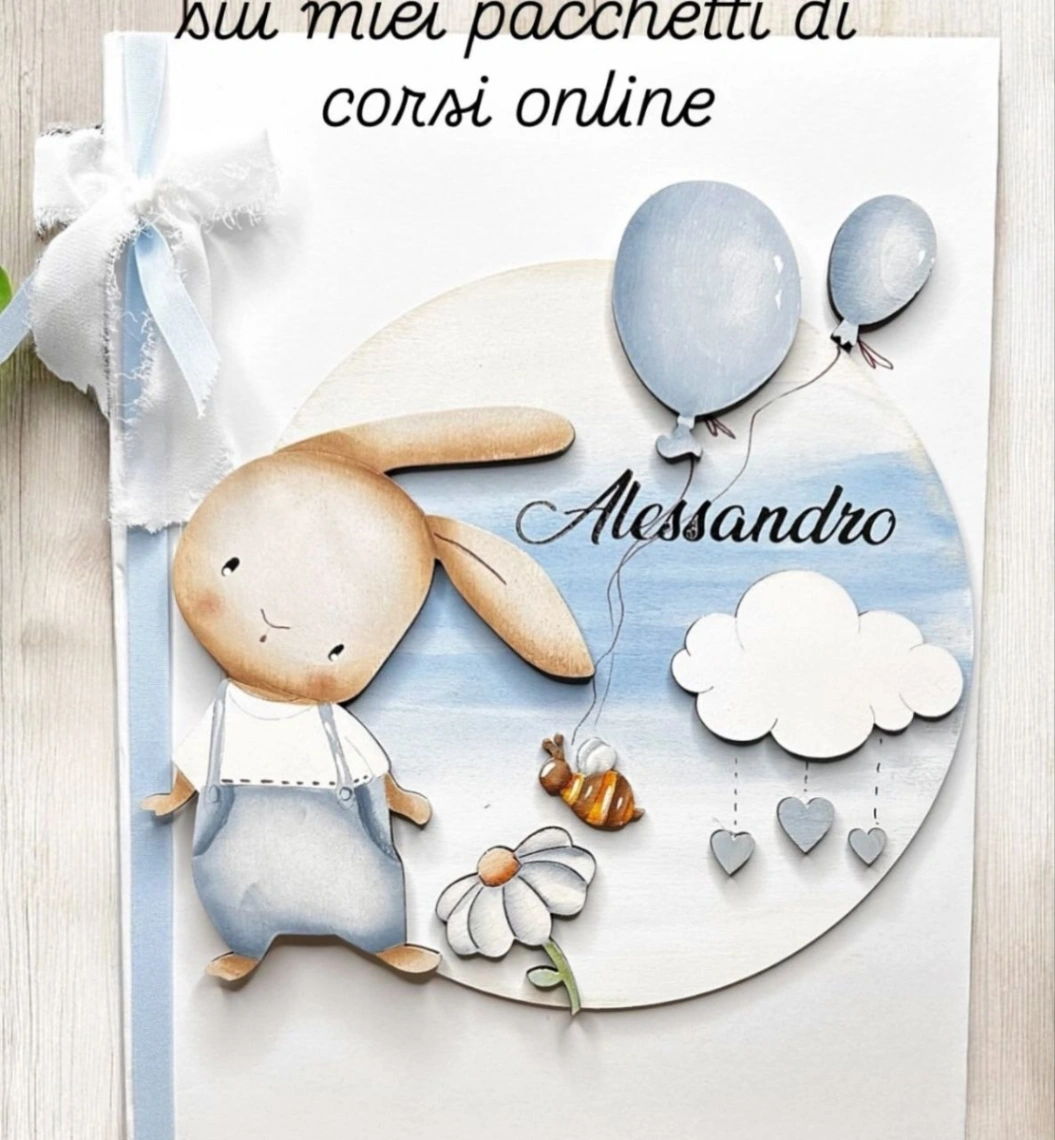 Album Ricordi Nascita Personalizzato – Dolce Coniglietto & Palloncini