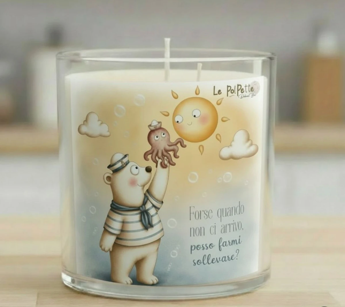 Candela Decorativa Illustrata – "Le Polpette"
