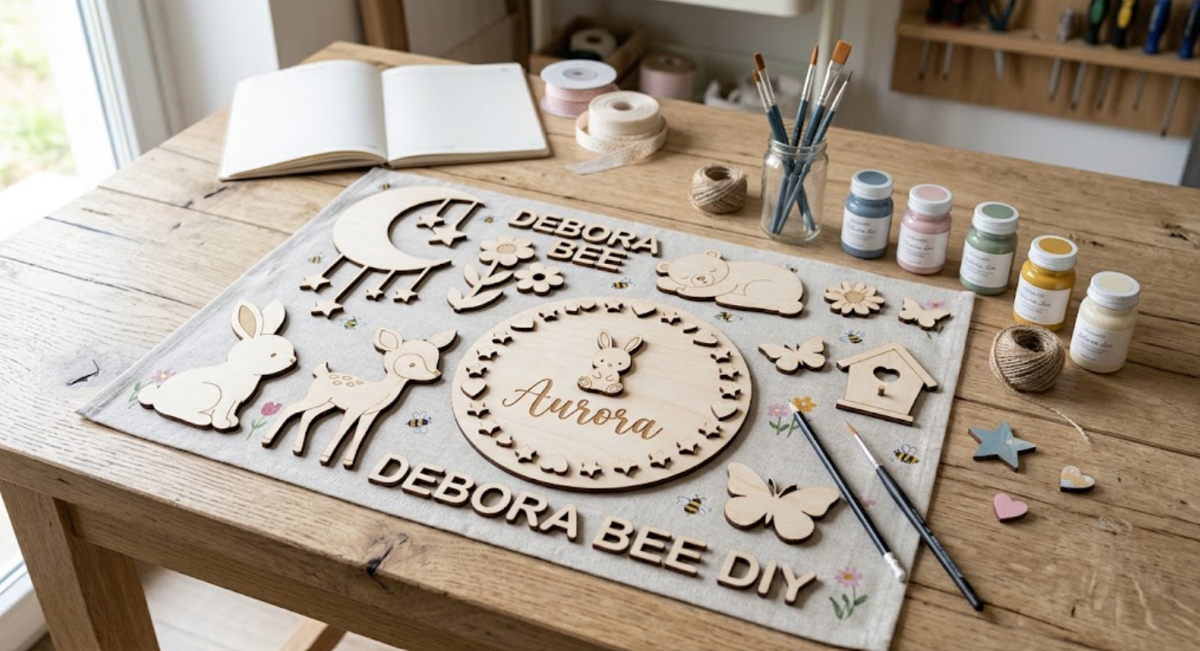 Sagome in Legno Grezzo DIY – Kit di Elementi Intagliati Debora Bee