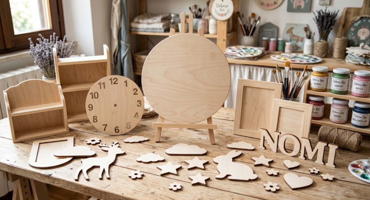 Supporti in Legno Grezzo da Decorare – Collezione DIY Debora Bee