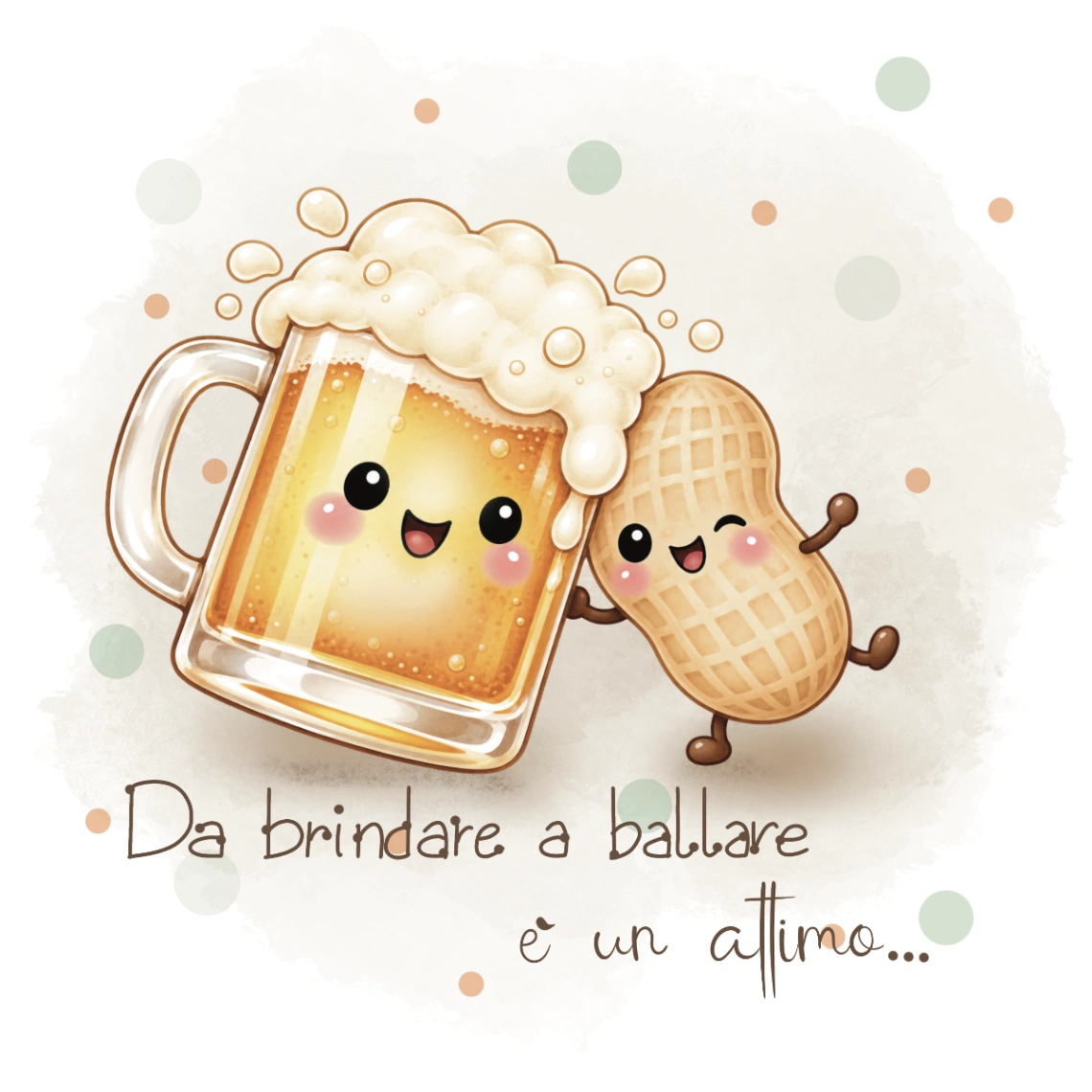 Illustrazione Digitale Kawaii – "Da brindare a ballare è un attimo..."